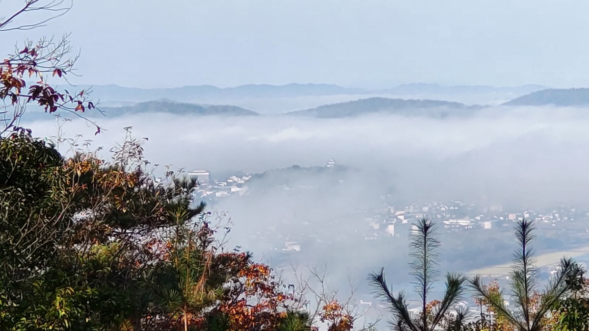 雲海に包まれる伊賀上野城